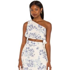 PEONY SWIM One Shoulder Organic Cotton Crop Top